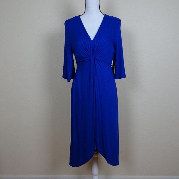 Superfoxx Front Knot Dress Women's Size M Blue Lined - Picture 1 of 8
